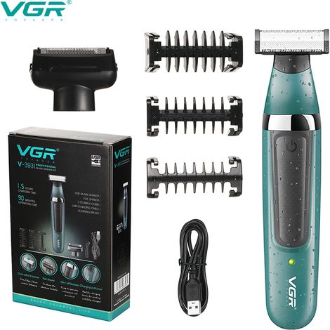 Rasoir électrique multifonctionnel, tondeuse à cheveux, rasage et épilation, lavable à l'eau (1/4)