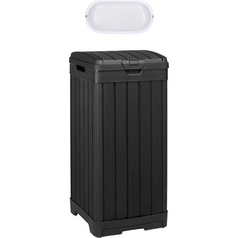 Keter Baltimore poubelle extérieure 125 L + éclairage extérieur LED inclus (236997-WO744) (1/5)