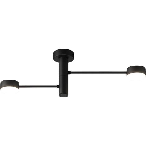 Plafonnier moderne top light octopus 1227 2 gx53 led réglable en métal, finition métal noir