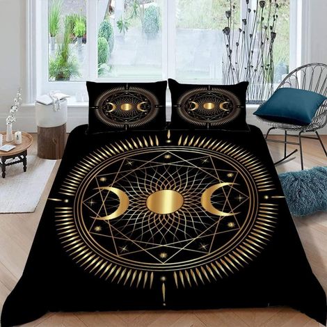Bettwäsche-Set 200x200 cm 3D Kosmos Motiv Mikrofaser mit Reißverschluss und 2 Kissenbezügen 80x80 cm