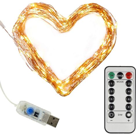 Guirlande lumineuse LED, 100 diodes, télécommande, USB, pour la décoration de la maison, les fêtes, le jardin et les événements.-AquaForge (1/2)