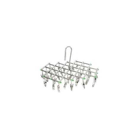 en acier inoxydable 35 Clips Séchoir, économie d'espace Cintre, Smart Crochet Motif d'éviter les soufflant Away, piquets de séchage pour chaussettes (1/5)