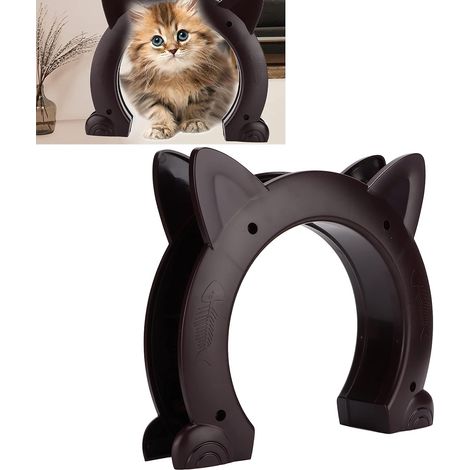 Chatière d'intérieur, chatière, tunnel pour chats jusqu'à 10 kg, porte de chambre tunnel pour chats, marron (1/5)