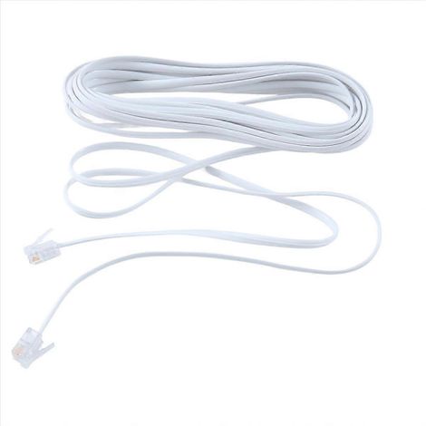 Câble téléphonique RJ11 mâle-mâle 6P2C 5 mètres, ligne fixe, fil de connexion pour modem et prise murale (1/5)