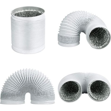 Tuyau d'échappement composite télescopique en PVC épaissi système d'air frais tuyau d'échappement de ventilation de climatisation blanc