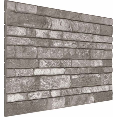 Panneau mural en 10 pièces, gris foncé, 100 x 50 cm, mousse EPS. (1/5)