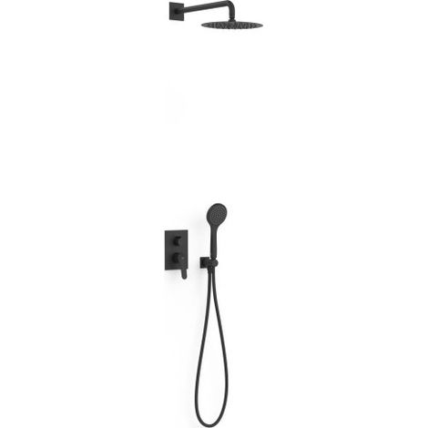 Kit mitigeur encastré 2 voies Rapid‑box pour douche Noir mat - TRES 21638004NM
