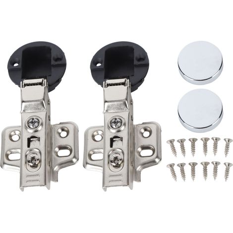 Lot de 2 charnières amorties pour porte vitrée, acier inoxydable 201, 35mm, mi-chevauchante, pli central, 9mm (1/5)