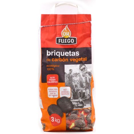 Bricchetti di carbone per barbecue 3kgs.
