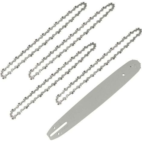 Barra guida da 35 cm con 4 catene per motosega, 52 maglie motrici, passo 3/8", spessore 0,05" (1,3 mm) (1/4)