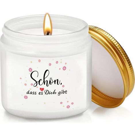 Duftkerze Lavendel mit Sojawachs, 35+ Std. Brenndauer, Geschenk für Frauen