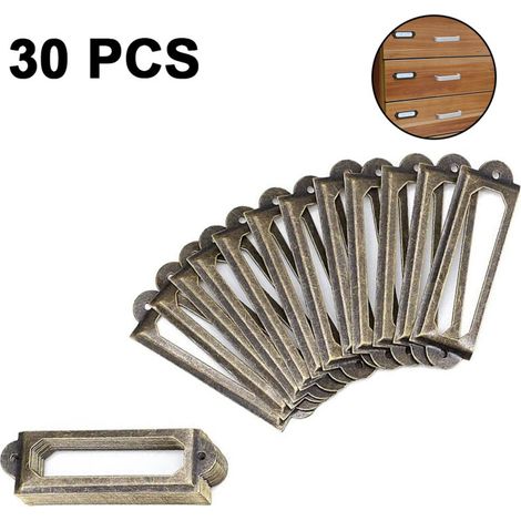 Set di 30 maniglie ed etichette personalizzabili in metallo cromato per cassetti: facili da installare, universali per armadi, cassetti e schedari.