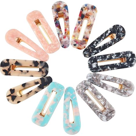 12 Pièces Pinces à Cheveux en Résine Acrylique Clips à Cheveux d’Alligator Géométrique Barrettes Colorées en Acryliques pour Accessoires de Cheveux de Adolescentes (1/5)