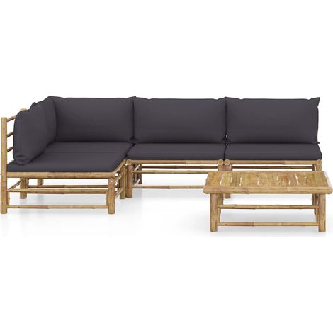 Maison Exclusive - 5-tlg. Garten-Lounge-Set mit Dunkelgrauen Kiss