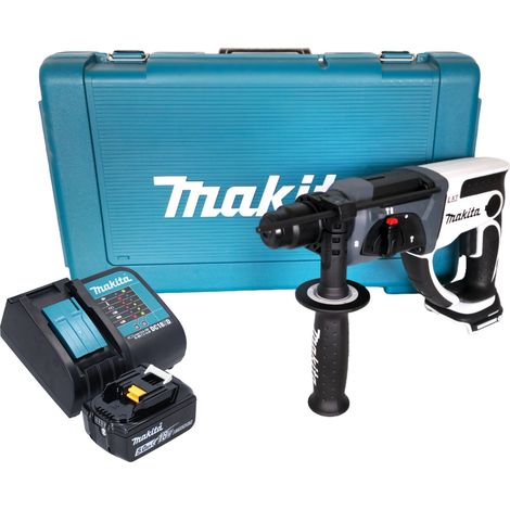 Makita DHR 202 ST1W Akku Bohrhammer 18 V 20 mm 2,0 J weiß + 1x Akku 5,0 Ah + Ladegerät + Koffer