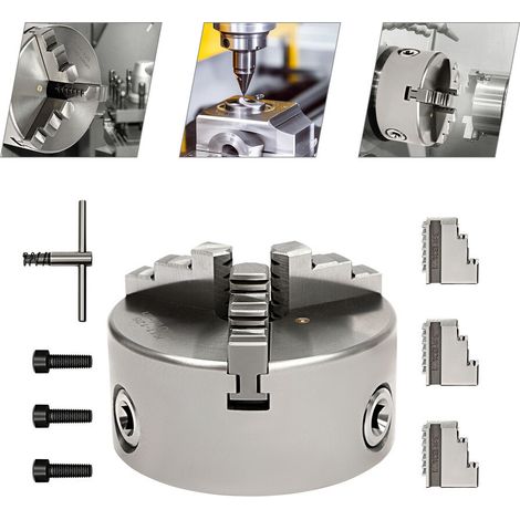 Mandrin de précision à 3 mors 125mm Mandrin à 3 mors pour tour CNC Mandrin (1/5)