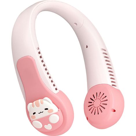 Ventilateur de cou à motifs de dessins animés, portable, rechargeable par USB, silencieux, résistant à la torsion, batterie intégrée, convient aux enfants, aux adultes, aux activités sportives en exté (1/5)
