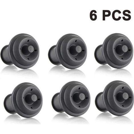 Set of 6 reusable Vacu Vin vacuum stoppers for optimal wine preservation and perfect freshness. Multicolored. - AquaForge (1/5)