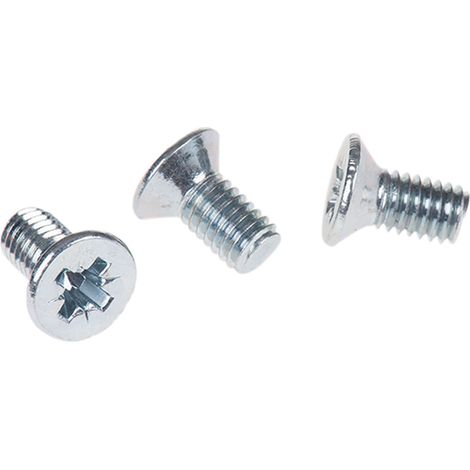 Vis à métaux RS PRO M6 à tête Fraisée Pozidriv en Acier, 12mm ( Prix pour Sachet de 100 )