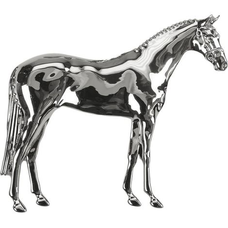 Argent - Broche de compétition en métal pour cheval debout