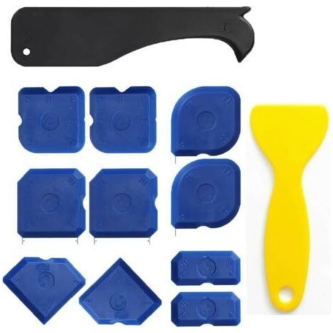 Lot de 12 pièces joint silicone, silicone, raclette silicone, lisseur joint silicone, pour le lissage des joints, grattoirs pour joints en silicone et acrylique (1/5)