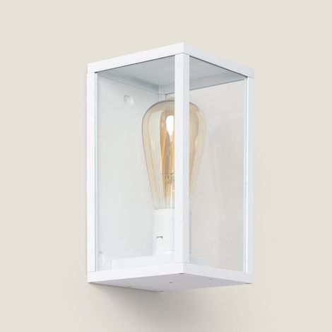 Aplique de Pared Exterior Aluminio y Cristal Atrium Blanco
