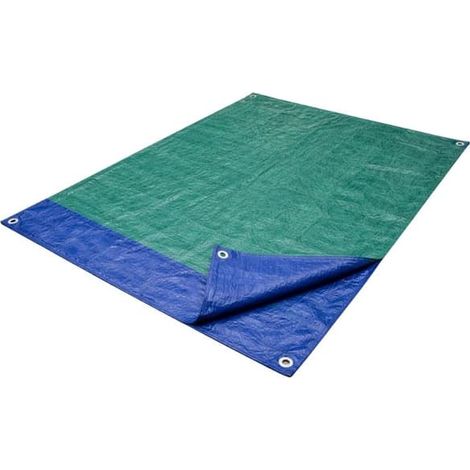 Toile de protection tissée 2 x 3 m 60 g/m² – Polyéthylène double face, coins renforcés et œillets métalliques – Usages multiples (1/5)