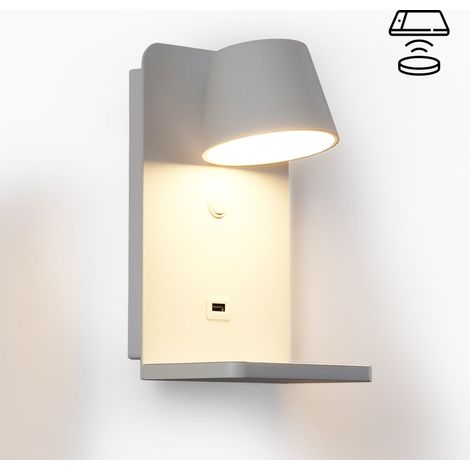Applique murale avec port USB "BASKOP W" - 6W - Base de recharge - Blanc
