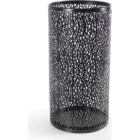 Portaombrelli Salvaspazio in Metallo Tondo Nero 24 x 48 cm (1/2)