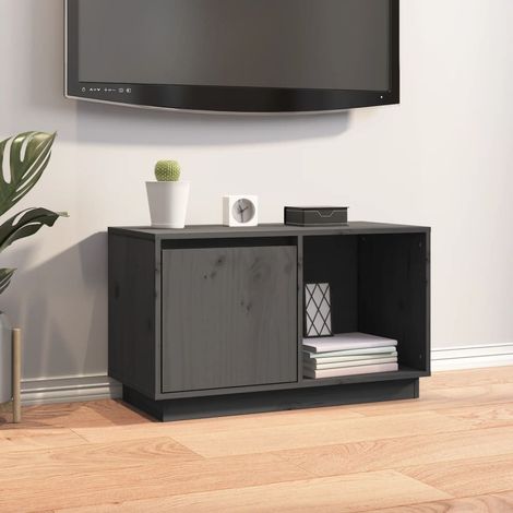 Meuble TV Gris 74x35x44 Bois de pin massif (1/5)