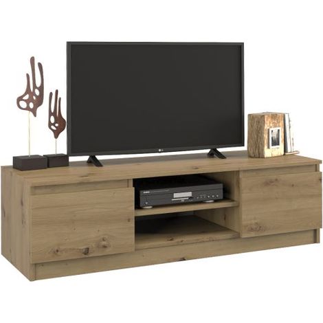 TIVOLI - Mueble de televisión bajo moderno - 40x120x36 - 2 cajones + 2 puertas - almacenamiento moderno para equipos de TV/audio/video (1/3)