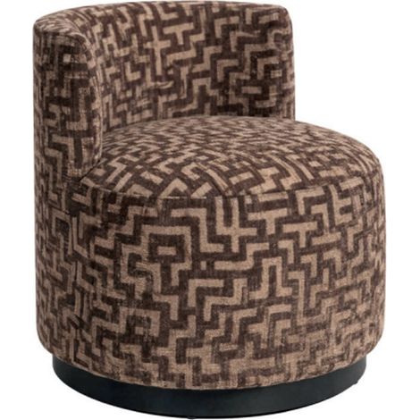 Fauteuil lounge motif labyrinthe marron - marron labyrinthe (1/2)
