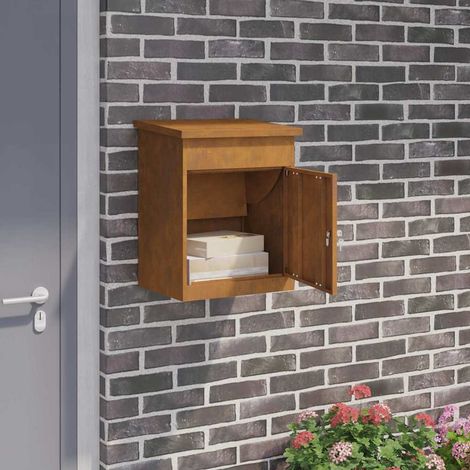Parcel Drop Box Rusty 44 x 35 x 59 cm Weathering steel vidaXL (1/5)