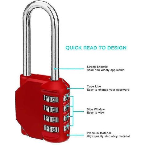 Cadenas à anse longue et cadenas à combinaison à 4 chiffres (1/5)