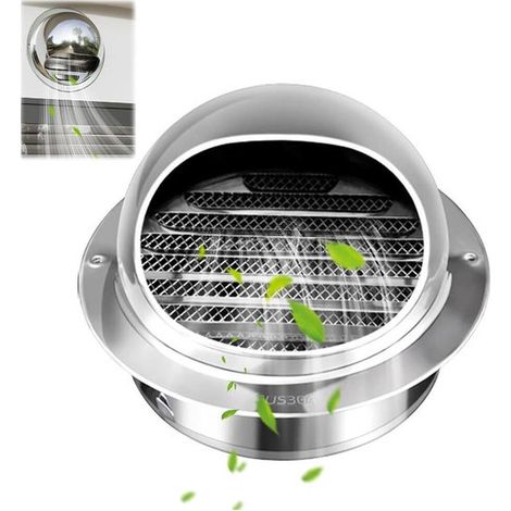 Grille dôme Ø 60 mm en acier inoxydable 304, grille murale, grille d'aération ronde, grille à persiennes, hotte aspirante semi-circulaire (1/5)
