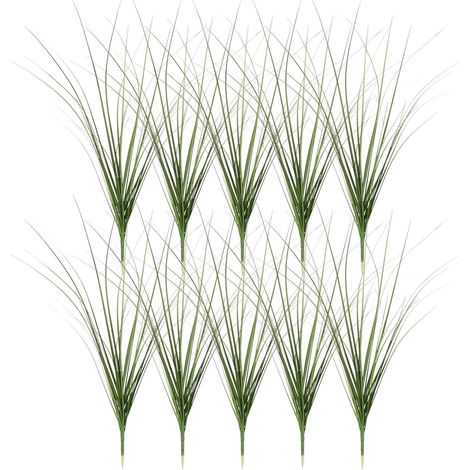 Lot de 10 Plantes Artificielles en Tissu de Soie Vertes, Décoration Naturelle et Facile D’Entretien pour Mariages et Fêtes, sans Effilochage (1/5)