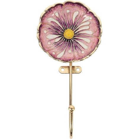 Patère murale antique vintage en forme de fleur, idéale pour suspendre chapeaux et peignoirs. (1/3)