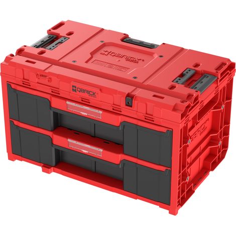 Qbrick System ONE Drawer 2 Toolbox 2.0 RED Ultra HD Custom Werkzeugbox 587 x 380 x 340 mm 29 l mit zwei Schubladen (1/5)