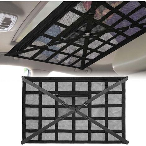 Dailygoods，Red universal para equipaje，Poliéster de doble capa，Correas cruzadas ajustables，78 x 53 cm，Máx. 8 kg，Red de almacenamiento para coche (1/5)