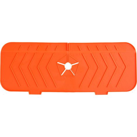 Tapis de Robinet en Silicone, Attrape-Éclaboussures de Robinet, Tampons de Robinet en Silicone,Protecteur Anti-éclaboussures pour Cuisine, Salle de Bain, Tapis d'évier Orange