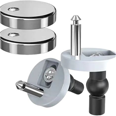 Kit de charnières de siège de toilette à dégagement rapide en acier inoxydable (2 pièces) (1/5)