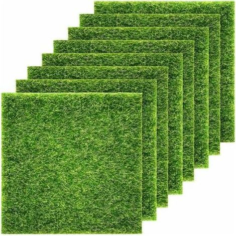 8 paquets de gazon artificiel pour travaux manuels 15 x 15 cm gazon synthétique (1/5)
