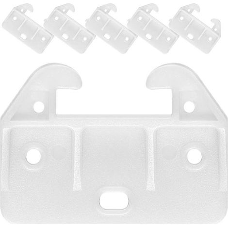 Lot de 6 glissières de tiroir en plastique pour commode, pièces de rechange pour meubles-5.90X4.10X1.00CM-White