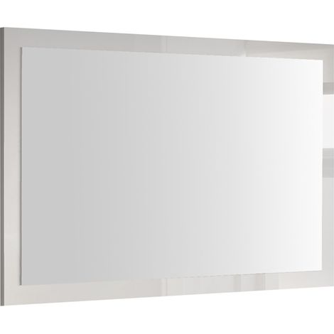 Espejo Creazzo, Forma Rectangular, Tipo para Colgar, Estructura de Vidrio, 110x68h cm Blanco Brillante