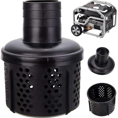 Filtro para manguera de succión, 3 filtros de manguera de agua de malla de plástico negro, filtro de drenaje de agua sucia ecológico, para bomba, piscina, estanque, jardín. (1/4)