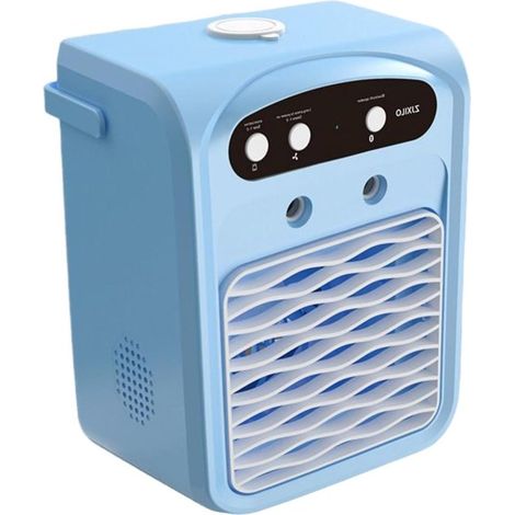 Aire acondicionado portátil - Enfriador evaporativo - Refrigeración personal - Iluminación de 3 velocidades - Depósito de 1 litro - Azul (1/5)