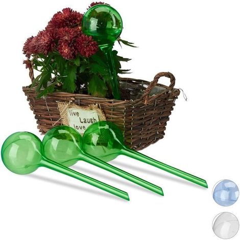 4er-Set grüne PVC-Bewässerungskugeln, doppelter Wochenplaner, 8 cm
