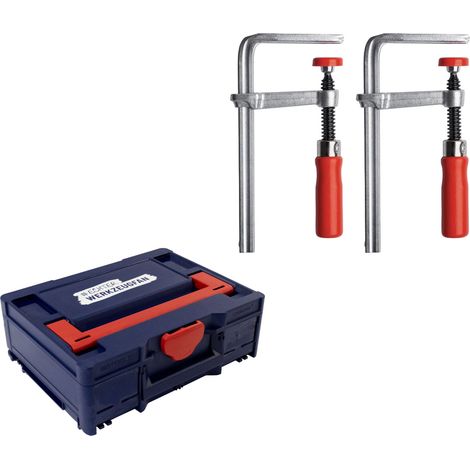 Bessey Tischzwinge GTR Spannweite 120 mm für Führungssschienen 2er Set & EW Systainer³ M 137 blau / rot (1/5)