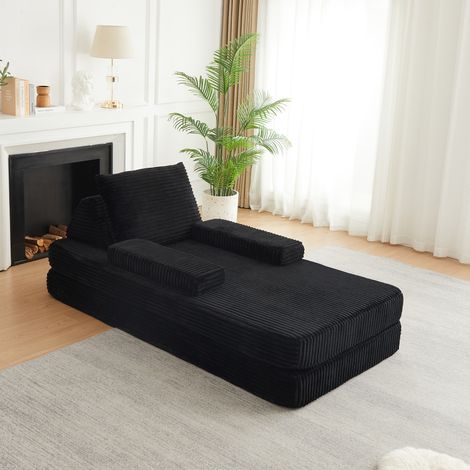 Canapé-lit Modulable 211 cm Sofa Convertible en Mousse Dossier Triangulaire Assise Longue pour Salon et Couchage (1/5)
