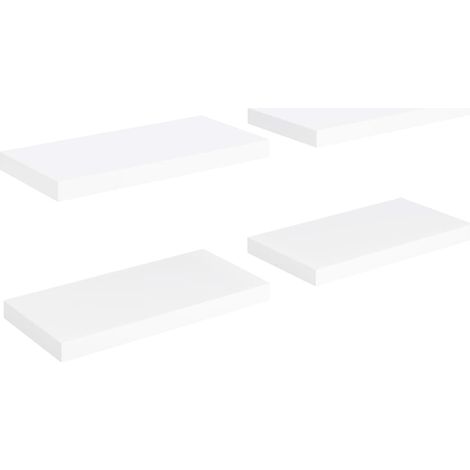 vidaXL Scaffali a Parete 4 pz Bianchi 50x23,5x3,8 cm in MDF